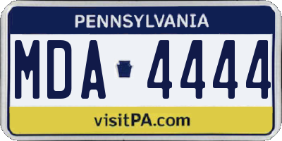 PA license plate MDA4444