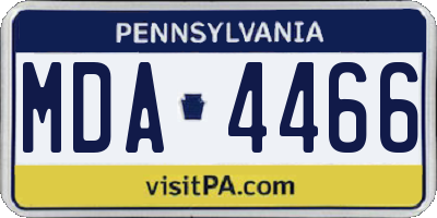 PA license plate MDA4466