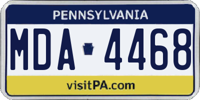 PA license plate MDA4468