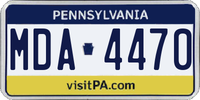 PA license plate MDA4470