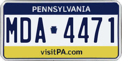 PA license plate MDA4471
