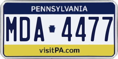 PA license plate MDA4477