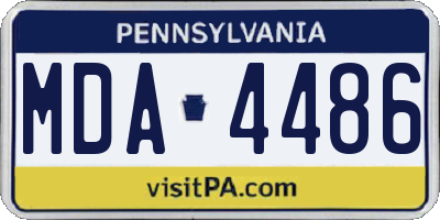 PA license plate MDA4486