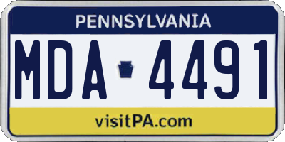 PA license plate MDA4491