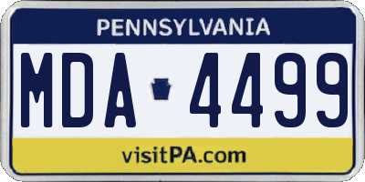 PA license plate MDA4499
