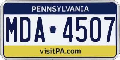 PA license plate MDA4507