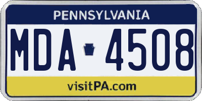 PA license plate MDA4508