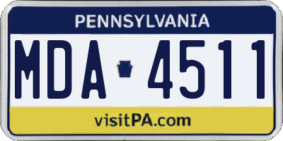 PA license plate MDA4511