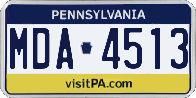 PA license plate MDA4513