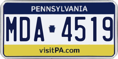 PA license plate MDA4519