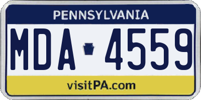 PA license plate MDA4559