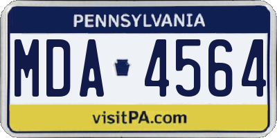 PA license plate MDA4564