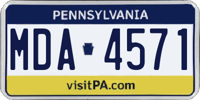 PA license plate MDA4571