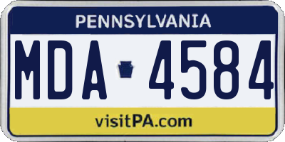 PA license plate MDA4584