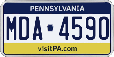 PA license plate MDA4590