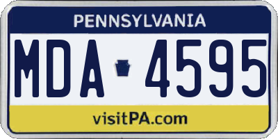 PA license plate MDA4595