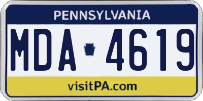 PA license plate MDA4619
