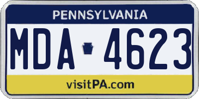 PA license plate MDA4623