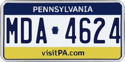 PA license plate MDA4624