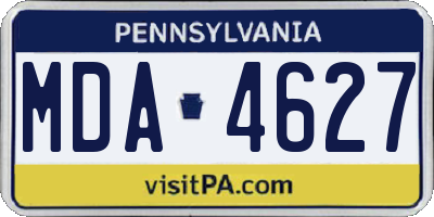 PA license plate MDA4627