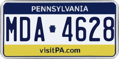 PA license plate MDA4628
