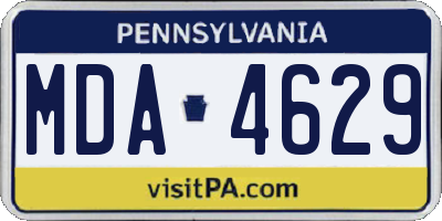PA license plate MDA4629