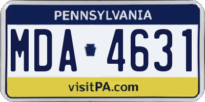 PA license plate MDA4631