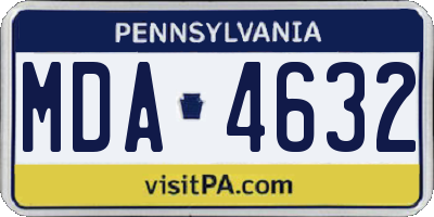 PA license plate MDA4632