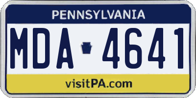 PA license plate MDA4641