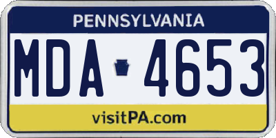 PA license plate MDA4653