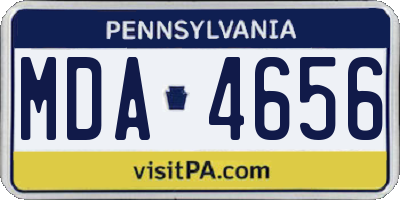 PA license plate MDA4656