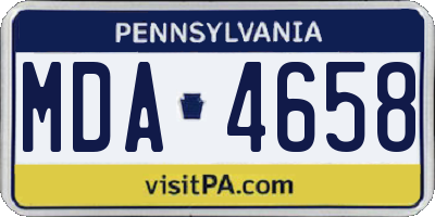 PA license plate MDA4658