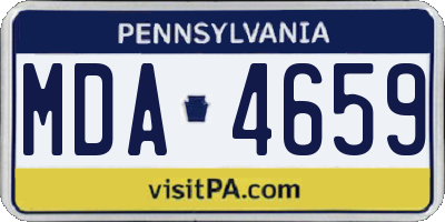 PA license plate MDA4659