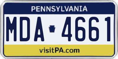 PA license plate MDA4661