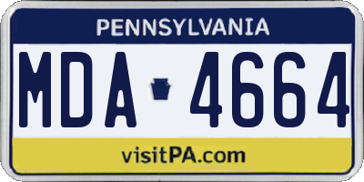 PA license plate MDA4664
