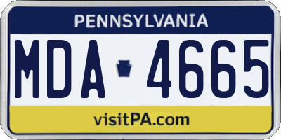 PA license plate MDA4665