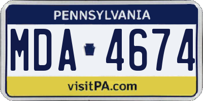 PA license plate MDA4674