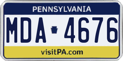 PA license plate MDA4676