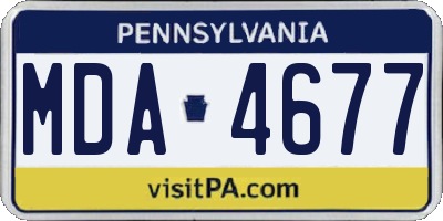 PA license plate MDA4677