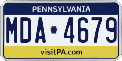 PA license plate MDA4679