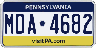 PA license plate MDA4682