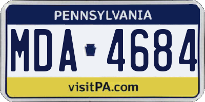 PA license plate MDA4684