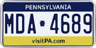 PA license plate MDA4689