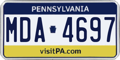 PA license plate MDA4697