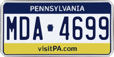 PA license plate MDA4699