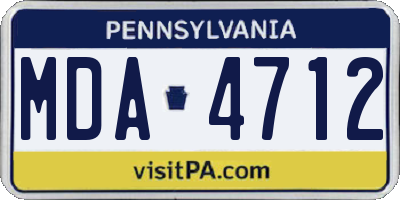PA license plate MDA4712
