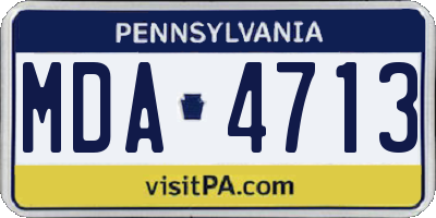 PA license plate MDA4713