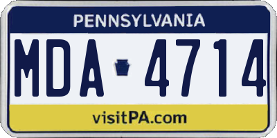 PA license plate MDA4714