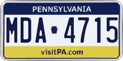 PA license plate MDA4715