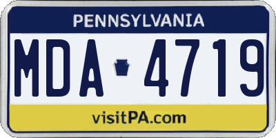 PA license plate MDA4719